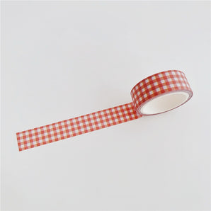 Retro Plaid And Houndstooth Washi Tape - Retro Plaid Red