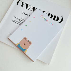 Chubby Bear Checklist Memo Pad In Yellow And White - Chubby Bear White
