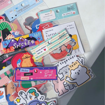 Nekoni Cartoon Girl And Cat Waterproof Stickers