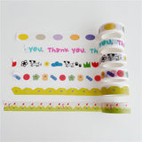 Cartoon Dog And Smiley Face Washi Tape 5 m