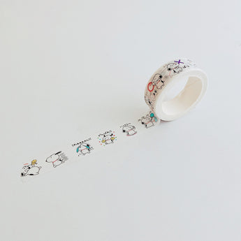 Cute Dog Cartoon Washi Tape 5 m Roll - Chubby Cartoon Dog