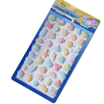 3D Flocked Cat Dog And Bird Stickers