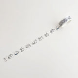 Black And White Dog Cat Washi Tape 15 mm x 5 m - Curly Dog Daily Life