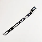 Black And White Dog Cat Washi Tape 15 mm x 5 m - Lazy Cat On Black