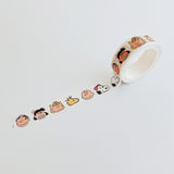 Cute Dog Cartoon Washi Tape 5 m Roll - White Dog With Friends