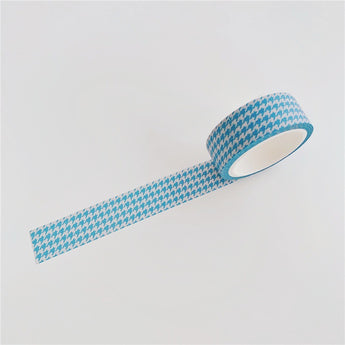 Retro Plaid And Houndstooth Washi Tape - Retro Houndstooth Blue