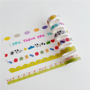 Cartoon Dog And Smiley Face Washi Tape 5 m