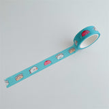 Cat Paw And Bear Washi Tape 5 m - Blue Cat Sauna