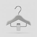 Mini Wooden Cat And Dog Clothes Hanger With Hook - Silver