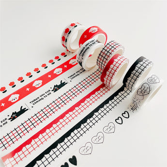 Cartoon Dog And Tulip Washi Tape 5 M