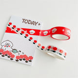 Cartoon Dog And Tulip Washi Tape 5 M