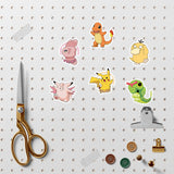 Cute Cartoon Monster Face Sticker Pack