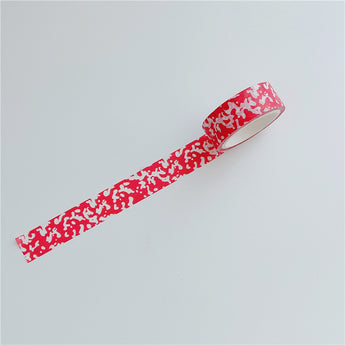 Cow And Leopard Print Washi Tape 5 m Roll - Red Cow Print