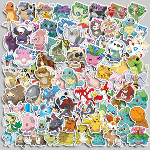 Cute Cartoon Monster Face Sticker Pack