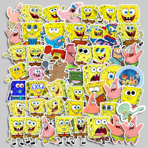 Cute SpongeBob Cartoon Sticker Pack