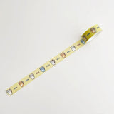 Black And White Dog Cat Washi Tape 15 mm x 5 m - Yellow Cat Raising Paw
