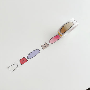 Chain And Bottle Pattern Decorative Washi Tape - Bear Speech Bubble