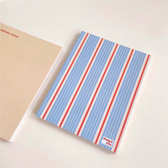 Little Cherry Argyle Grid Non-Adhesive Memo Pad - Vertical Stripes