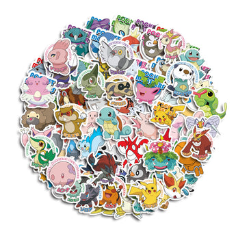 Cute Cartoon Monster Face Sticker Pack