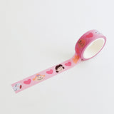 Cute Dog Cartoon Washi Tape 5 m Roll - Pink Heart Dog
