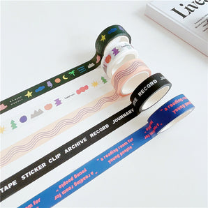 Klein Blue English Script Washi Tape