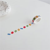 Cartoon Dog And Smiley Face Washi Tape 5 m - Colorful Candy Dots