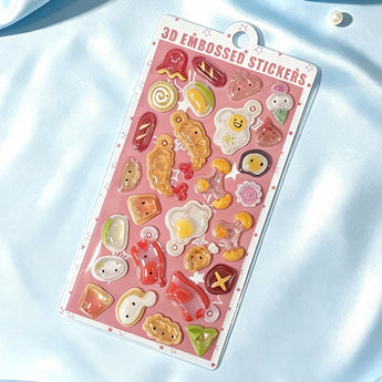 3D Cartoon Relief Crystal Sticker Sheets - Pink Sugar Amusement Park