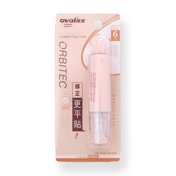 Oval Orbitec Correction Tape - Limited Edition - Peach - Stationery Pal