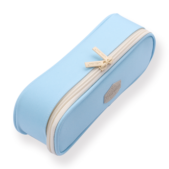 Pastel Zippered Large Pencil Case - Blue - Stationery Pal