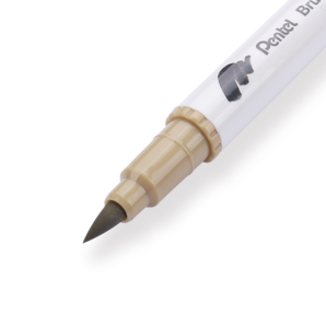 Pentel Brush Sign Pen Twin - Beige - Stationery Pal