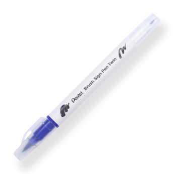 Pentel Brush Sign Pen Twin - Blue - Stationery Pal