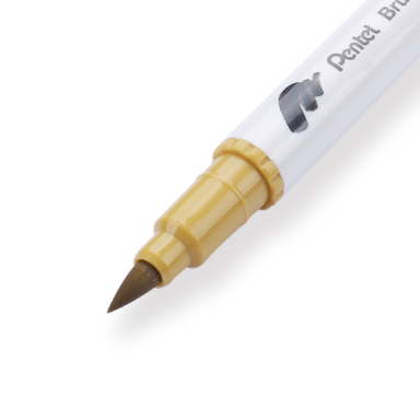 Pentel Brush Sign Pen Twin - Gold Ochre - Stationery Pal