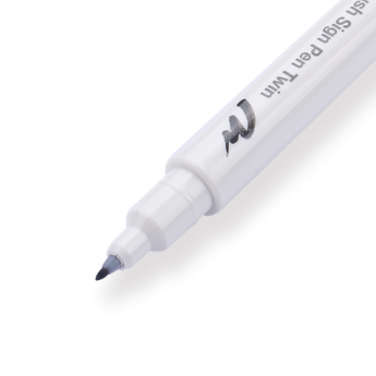 Pentel Brush Sign Pen Twin - Light Gray - Stationery Pal