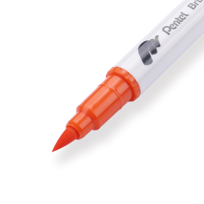 Pentel Brush Sign Pen Twin - Orange - Stationery Pal