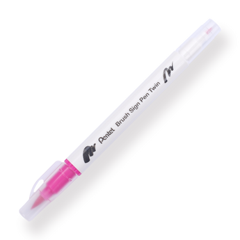 Pentel Brush Sign Pen Twin - Pink - Stationery Pal