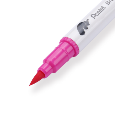 Pentel Brush Sign Pen Twin - Pink - Stationery Pal