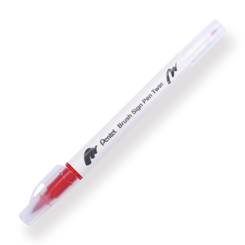 Pentel Brush Sign Pen Twin - Red - Stationery Pal