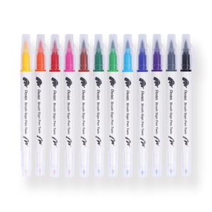 Pentel Brush Sign Pen Twin - Set of 12 - Stationery Pal