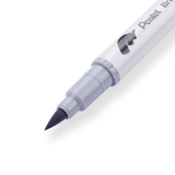 Pentel Brush Sign Pen Twin - Silver Gray - Stationery Pal