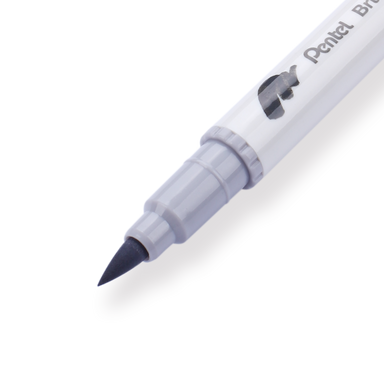Pentel Brush Sign Pen Twin - Silver Gray - Stationery Pal