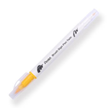 Pentel Brush Sign Pen Twin - Yellow - Stationery Pal