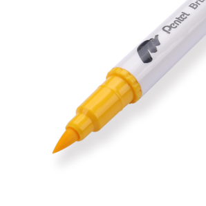 Pentel Brush Sign Pen Twin - Yellow - Stationery Pal