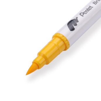 Pentel Brush Sign Pen Twin - Yellow - Stationery Pal