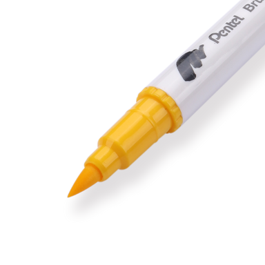 Pentel Brush Sign Pen Twin - Yellow - Stationery Pal