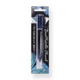 Pentel Dual Metallic Brush Pen - Blue + Metallic Green - Stationery Pal