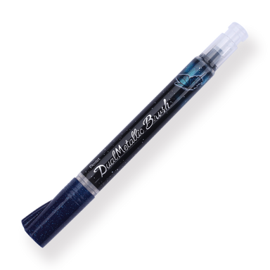 Pentel Dual Metallic Brush Pen - Blue + Metallic Green - Stationery Pal
