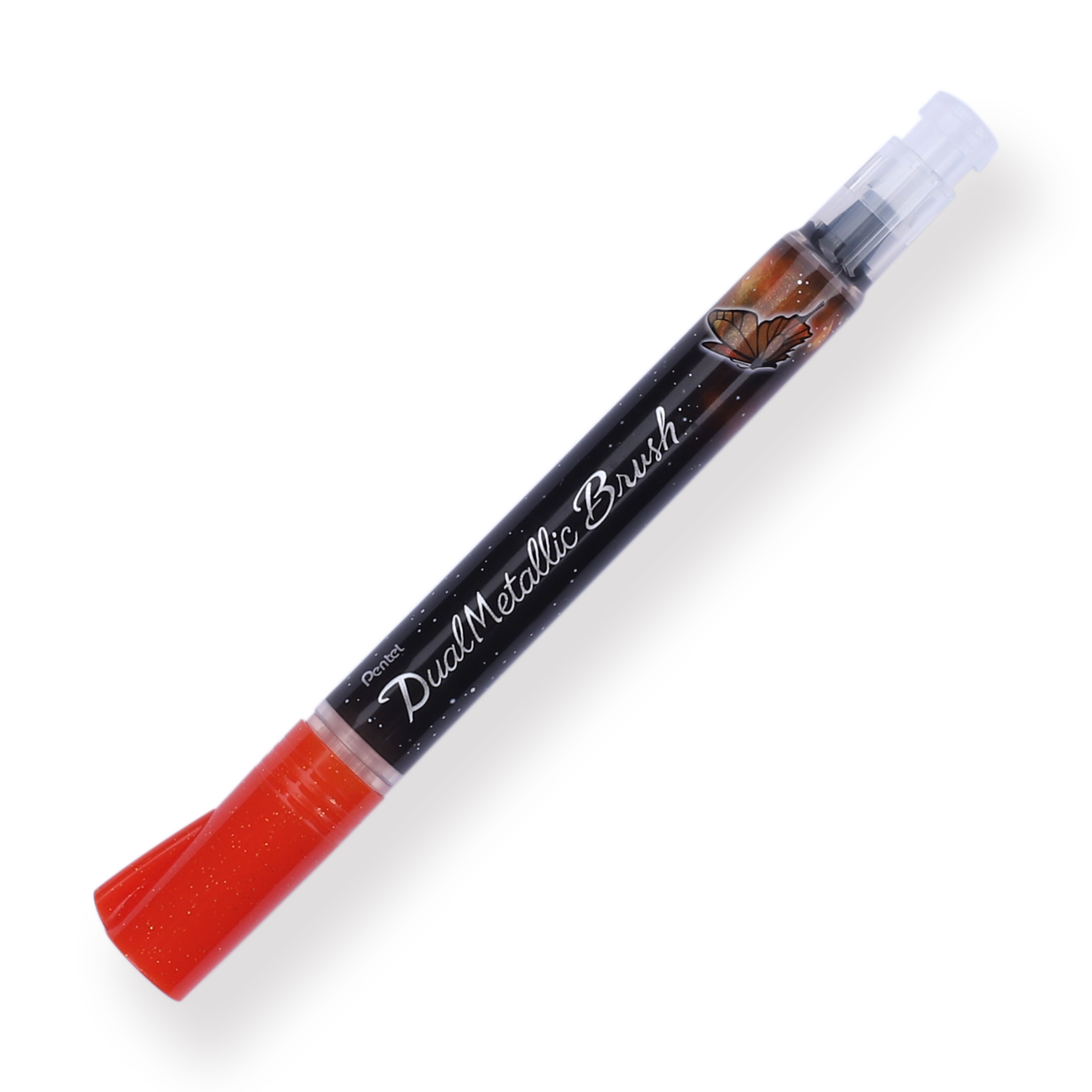 Pentel Dual Metallic Brush Pen - Orange + Metallic Yellow - Stationery Pal