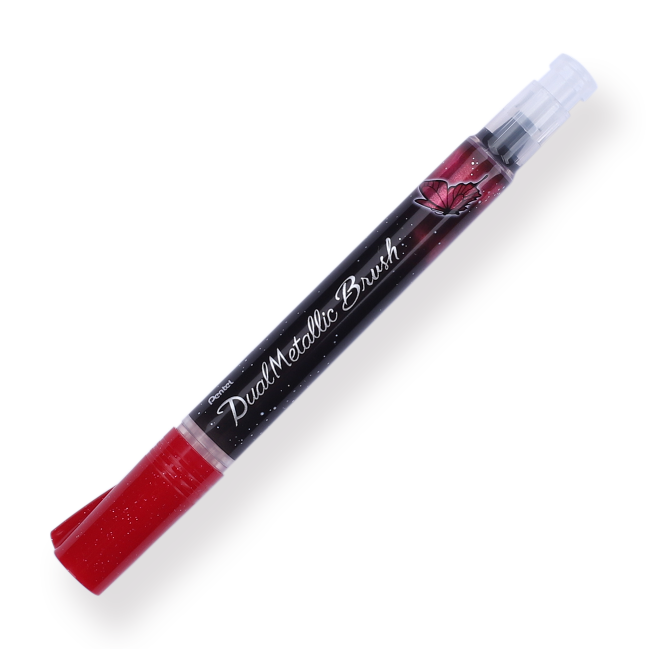Pentel Dual Metallic Brush Pen - Pink + Metallic Pink - Stationery Pal
