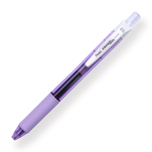 Bolígrafo de gel Pentel EnerGel-X - Punta de aguja - 0,5 mm - Negro (cuerpo morado)