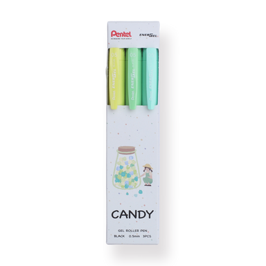 Pentel EnerGel 0.5mm - Set of 3 - Mint Candy - Stationery Pal
